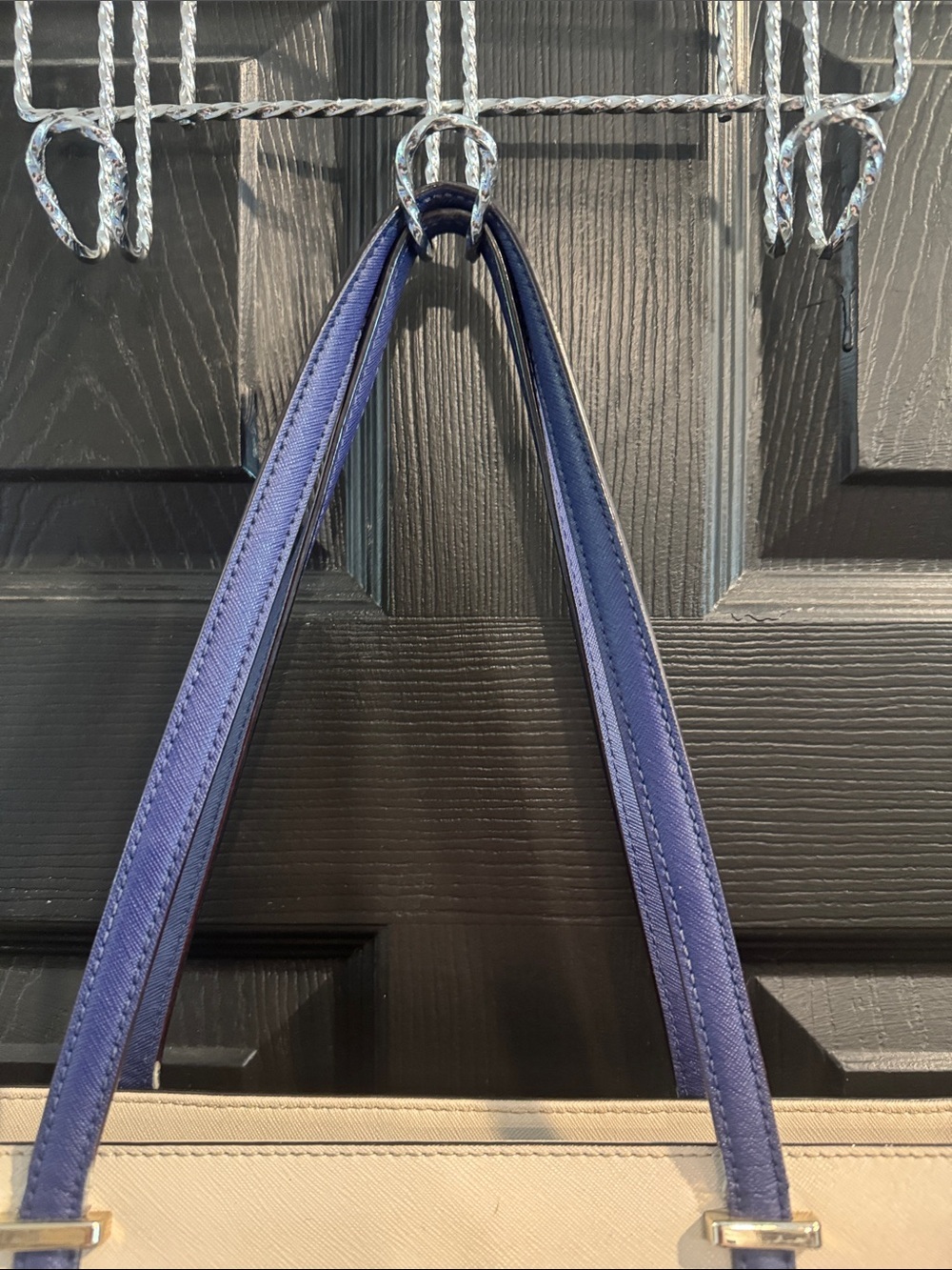 kate spade Cream and Blue Colorblock Leather Tote - Picture 3 of 12